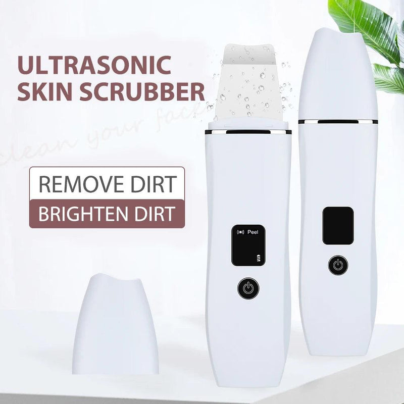 Ultrasonic Skin Scrubber Peeling Blackhead Remover Deep Face Cleaning Ultrasonic Ion Acne Pore Cleaner Facial Shovel Cleanser - Lojas Kalibu