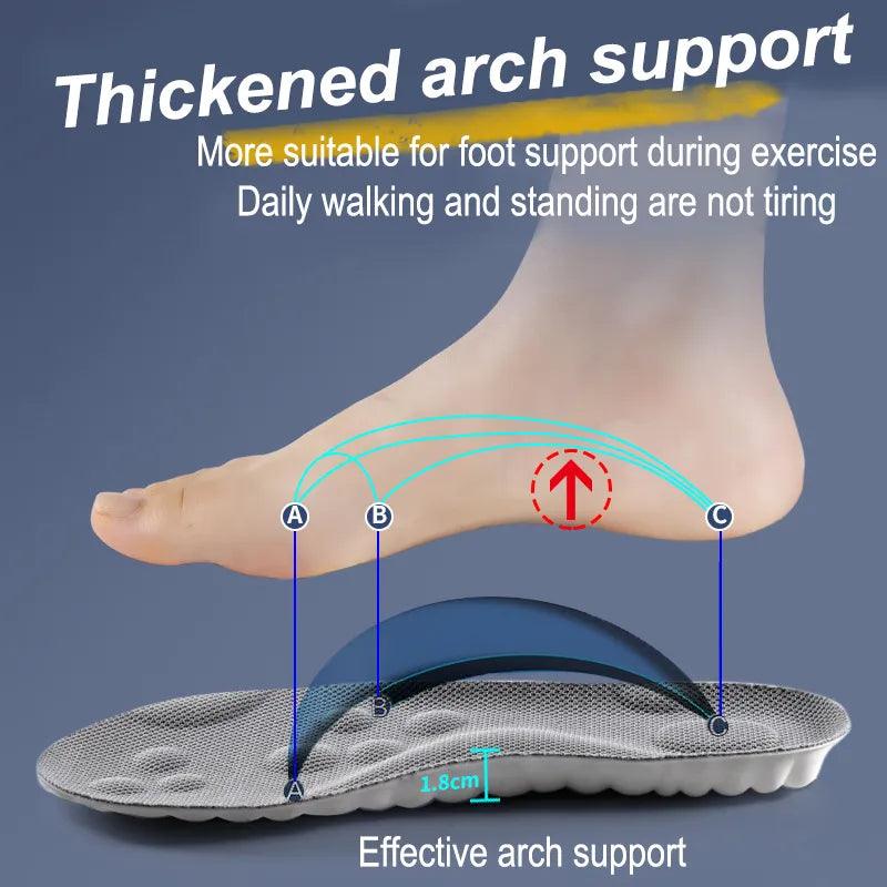 High Elasticity Latex Sport Insoles Soft Shoe Pads Arch Support Orthotic Insoles Breathable Deodorant Shock Absorption Cushion - Lojas Kalibu