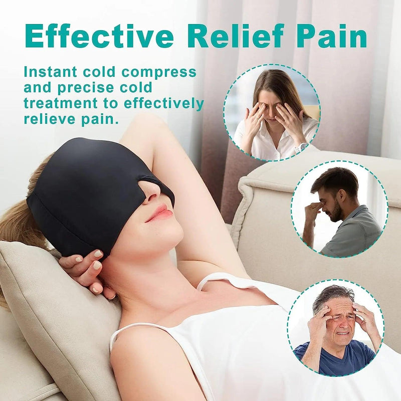 Migraine Relief Hat headache hat Gel Hot Cold Therapy Ice Cap For Relieve Pain Ice Hat Eye Mask Stress Pressure Pain Relief - Lojas Kalibu