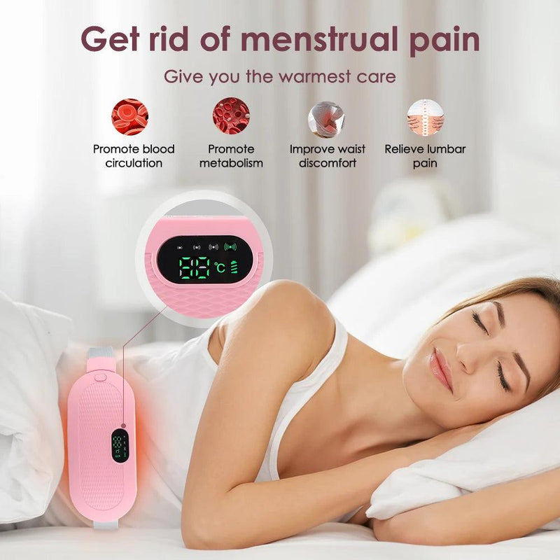 USB Menstrual Uterine Warm Belt For Women Belly Pain Relief 5 Gear Electric Heating Pad Vibration Abdomen Waist Massager Brace - Lojas Kalibu