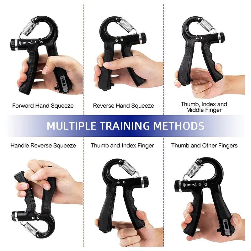 5-60kg Adjustable Hand Grip Strengthener Hand Grip Trainer With Counter Wrist Forearm And Hand Exerciser For Muscle Building - Lojas Kalibu