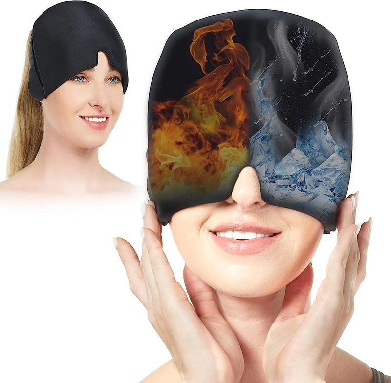 Migraine Relief Hat headache hat Gel Hot Cold Therapy Ice Cap For Relieve Pain Ice Hat Eye Mask Stress Pressure Pain Relief - Lojas Kalibu