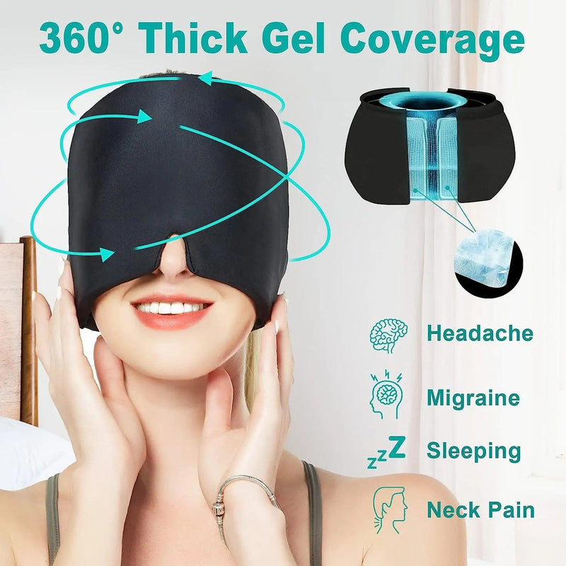 Migraine Relief Hat headache hat Gel Hot Cold Therapy Ice Cap For Relieve Pain Ice Hat Eye Mask Stress Pressure Pain Relief - Lojas Kalibu