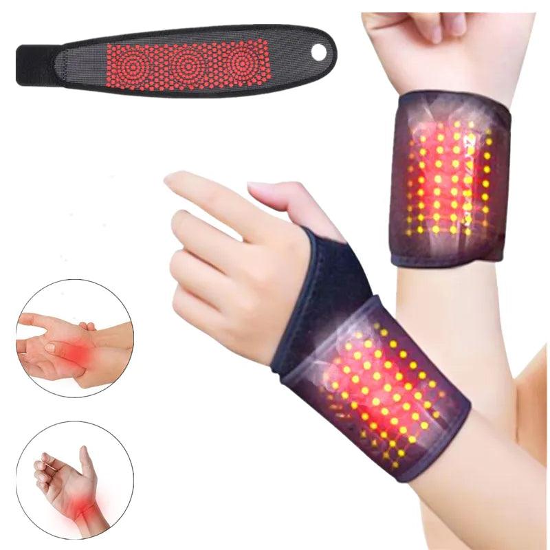 Self-Heating Wrist Band Magnetic Therapy Support Brace Wrap Heated Hand Warmer Compression Pain Relief Wristband Sanitizer Belt - Lojas Kalibu