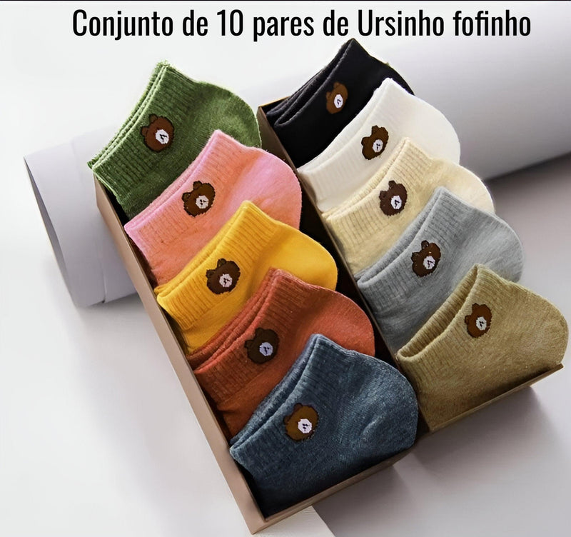 Ursinhos Fofinhos: Meias de Baixo Tubo para Mulheres - Conjunto Fashion de 10 Pares - Lojas KalibuUrsinhos Fofinhos: Meias de Baixo Tubo para Mulheres - Conjunto Fashion de 10 ParesLojas KalibuLojas Kalibu